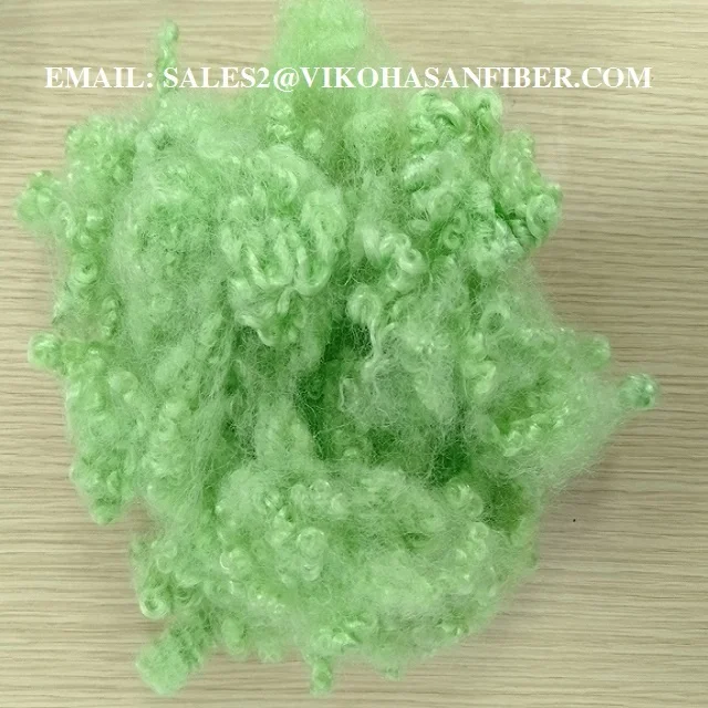 15D HCS Green Polyester Staple Fiber A Grade Vikohasan Manufacturer and synthetic fiber and GRS recycled polyester fibre