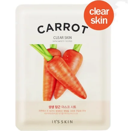 Лидер продаж на Amazon, оптовая продажа, уход за кожей [лист с свежими масками], листовая маска с морковкой, Корейская косметическая продукция, это кожа