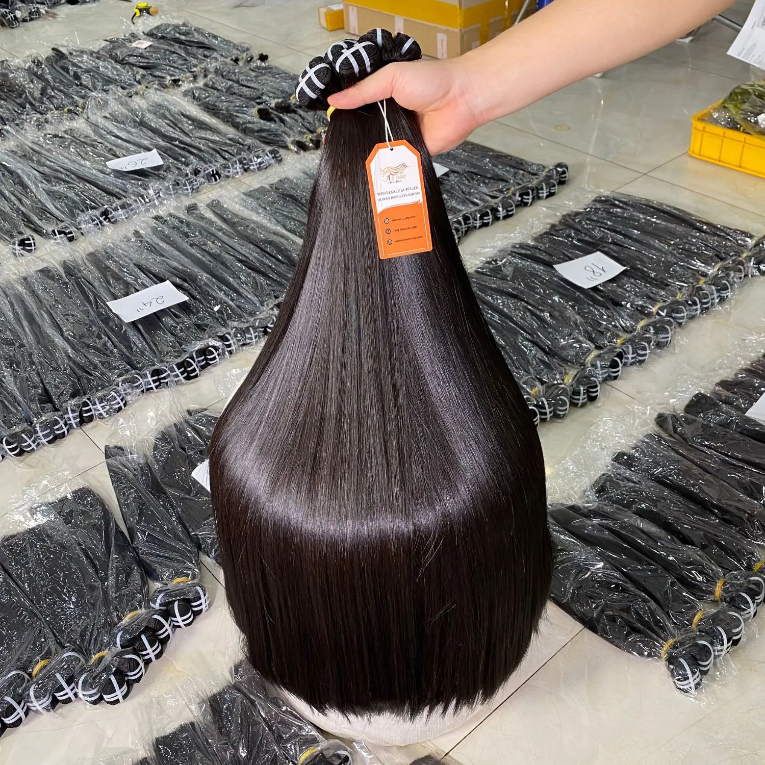 Super Double Drawn Vietnamese Human Hair Weft Straight Hair Color Hair Extensions Factory Price Wholesale Vendors