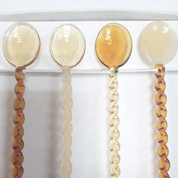 Colored  Stirring Teaspoons Glass Spoon