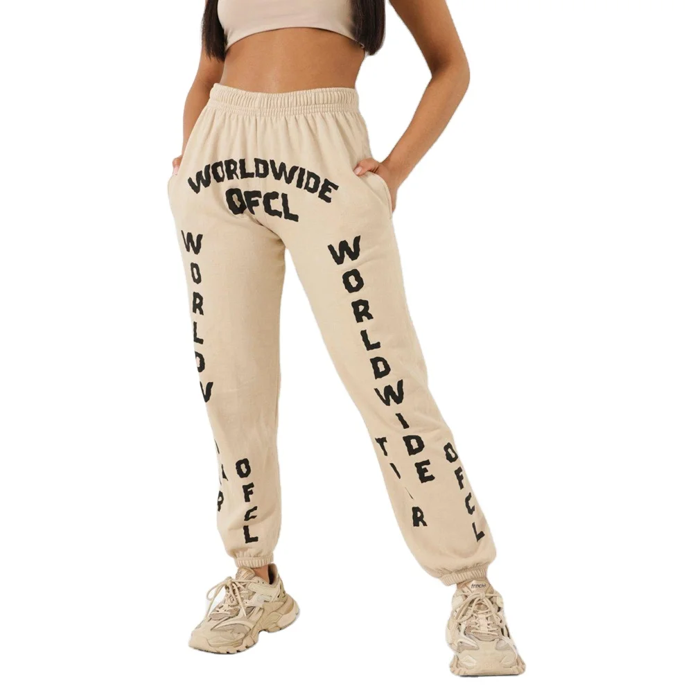 2022 wholesale Plain Cotton Women Pants Streetwear Cargo Pants Loose Jogger Trousers Women Gym Sweatpants For Women