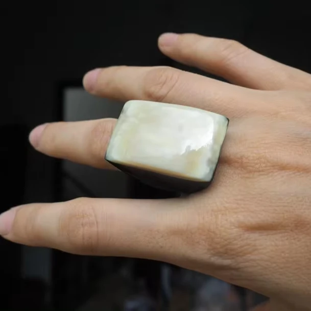 Hand Made Horn Ring New Design Buffalo ring Horn Necklace India Handicraft Party Wedding Natural Horn With Rings hot selling