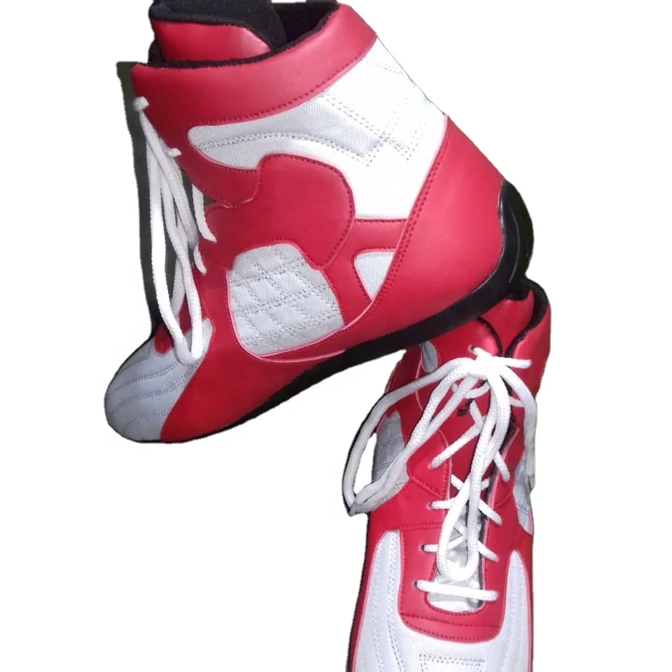 Hot Sale Best Selling Rubber Soul PU Leather Breathable Upper High Ankle Combat Sports Wrestling Muay Thai Boxing Shoes