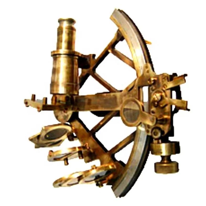 Brass Nautical Sextant, Antiqued Marine Sextant, Nautical Sextant, Vintage Nautical Sextant in Wood or Leather Box Your Logo