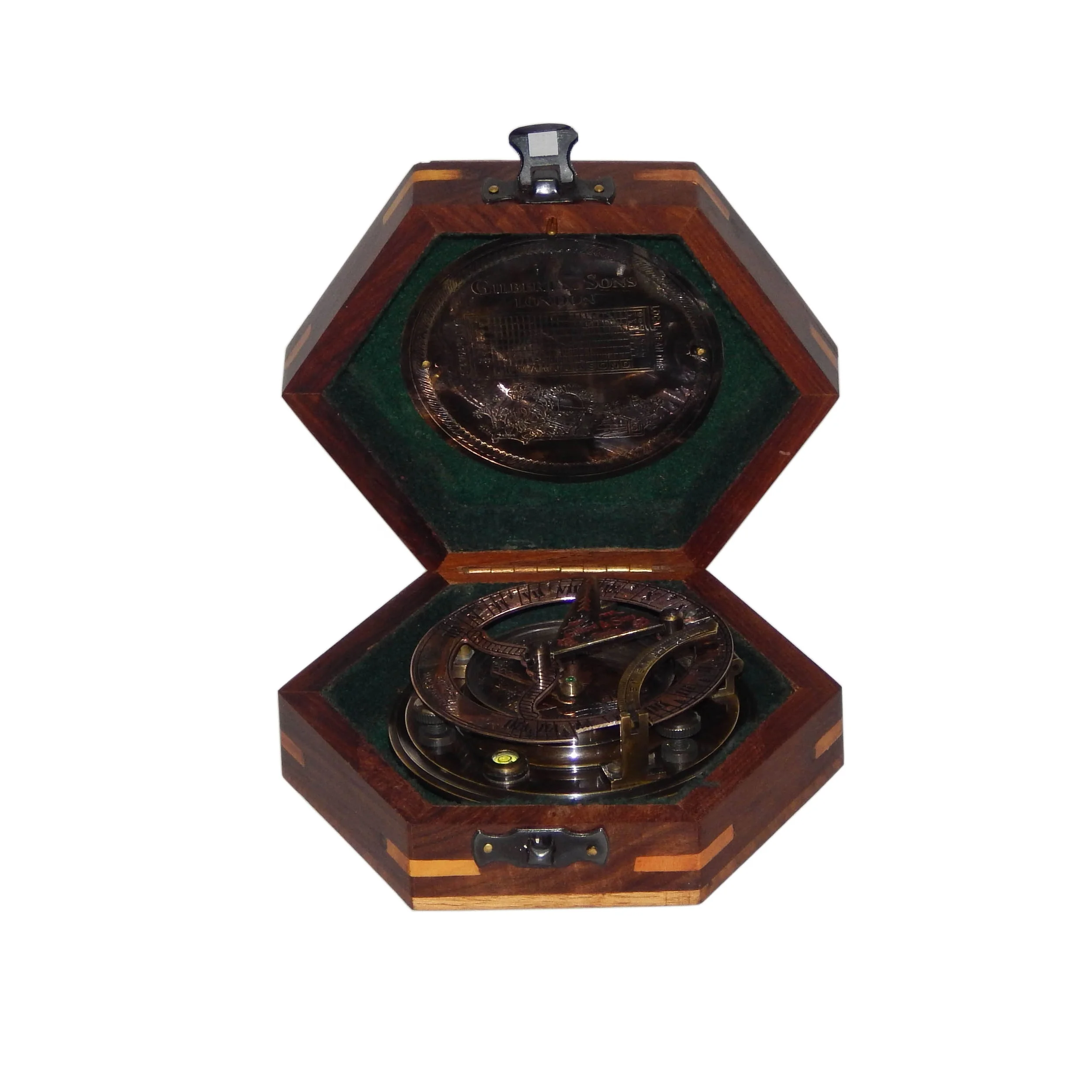 Top Selling Brass Antique Sundial Compass nautical vintage shiny brass compass high quality & royal navy compass