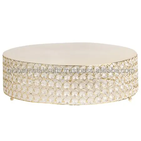 Crystal Gold Royal Wedding Cake Stand Beaded Bake Supplies Events Decoration Three Layer Metal Cake Stand