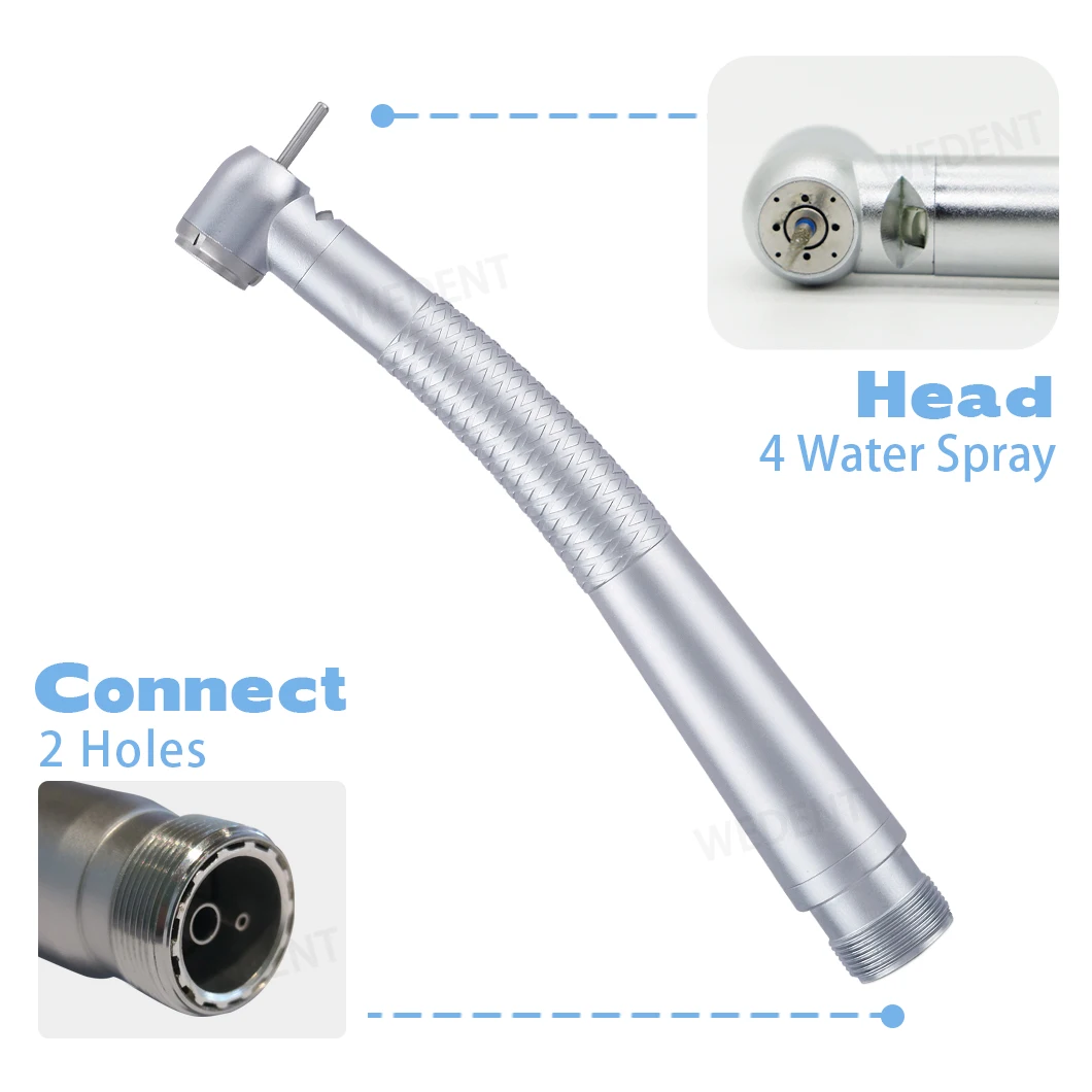 High Quality Push Button Airotor Handpiece Purple LED Caries Cleaning High Speed Dental Handpiece with 4 Water Spray