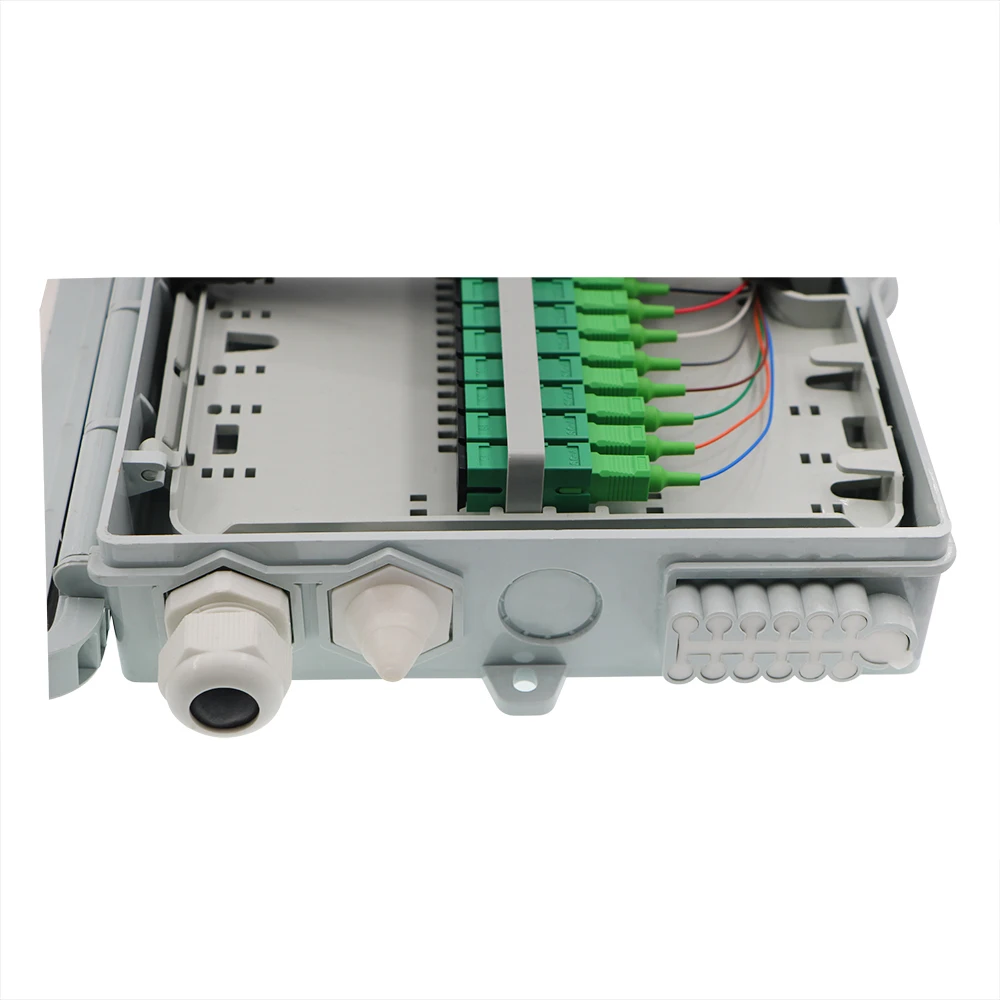 FCST02210 12 Ports Outdoor PC+ABS Fiber Drop Cable  Access Terminal Box For FTTX Access Systems Cable Installation