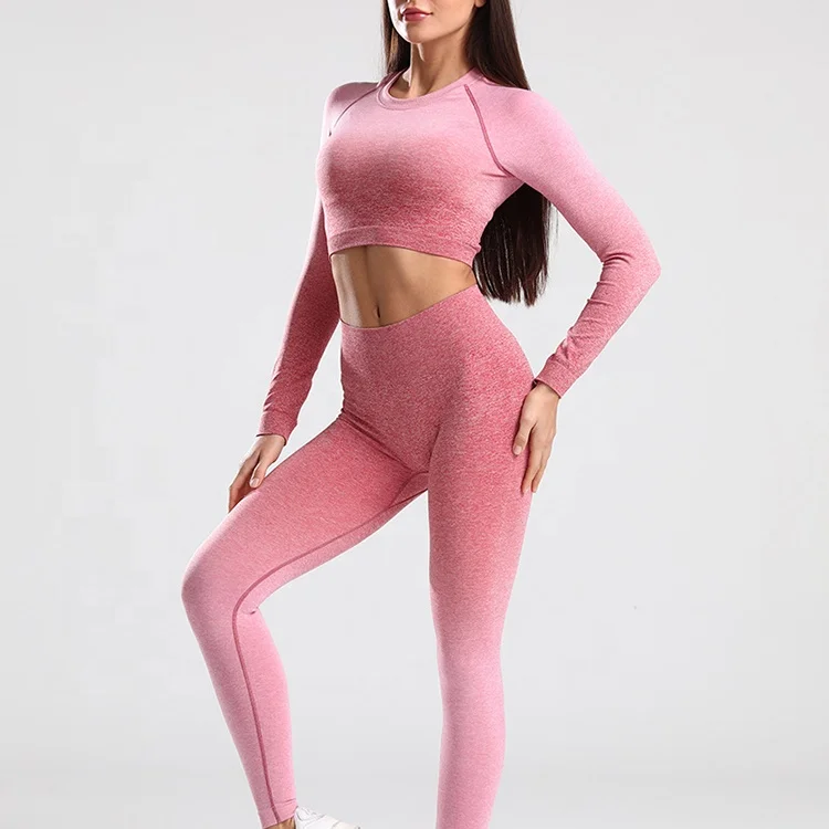 New Arrivals Women High Elastic 2 Piece Slim Fit Seamless Fitness Yoga Active Wear Set
