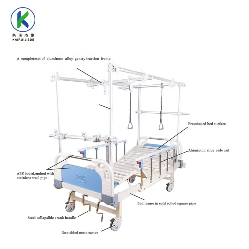Factory Hot Push Lumbar Stainless steel  Orthopedic Traction Bed Hospital Patient Orthopedic Ward Traction Frame