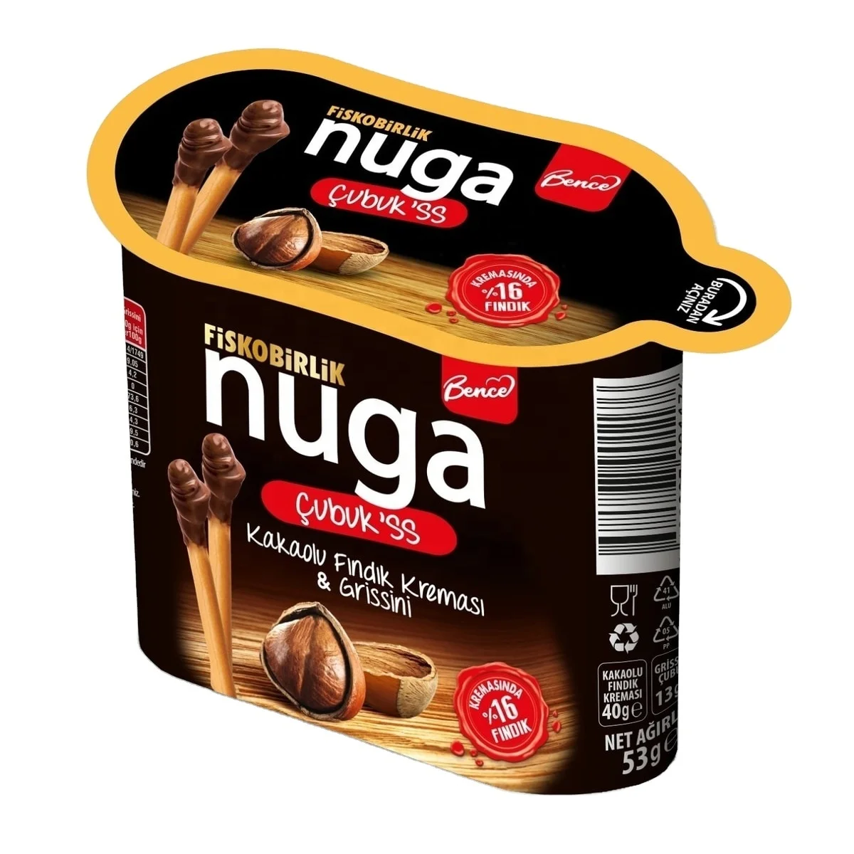 NUGA STICKS COCOA CREAM CHOCOLATE 53 GR High Quality Spread Chocolate with Hazelnut and Milky Cream Best Price From Turkey