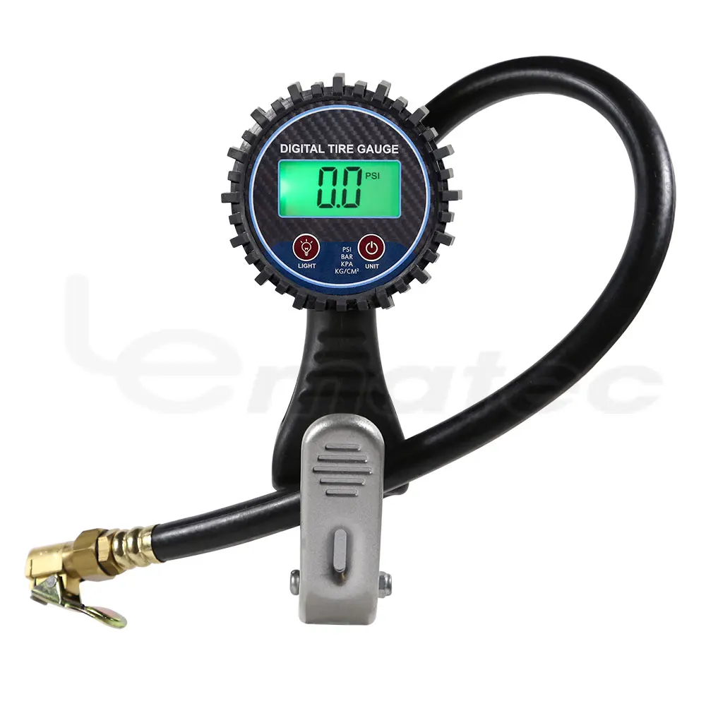 LEMATEC Digital Tire Pressure Gauge With Air Hose and Deflator Valve