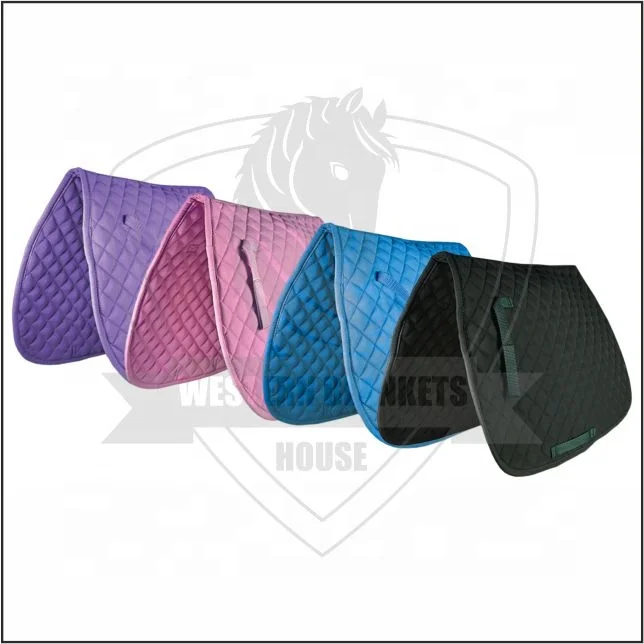 High Quality Quilted Cotton Fabric English Dressage Horse Saddle Pad Glitter Design with Customized Logo for English Jumping