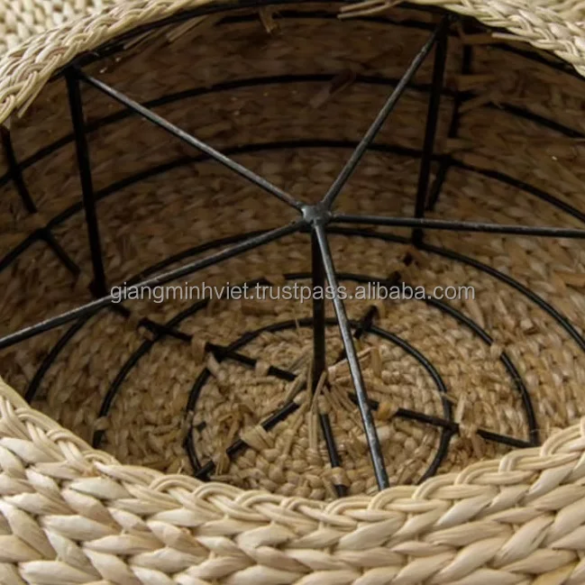 Boho Vintage Vietnamese Water Hyacinth Round Seat Cushion for Home Decor Christmas Gifts New Year Presents