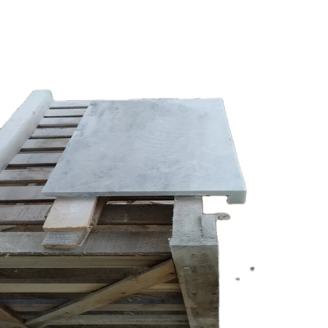 Grey white  marble natural stone with vein, Sandblasted,4mm chamfered inform L