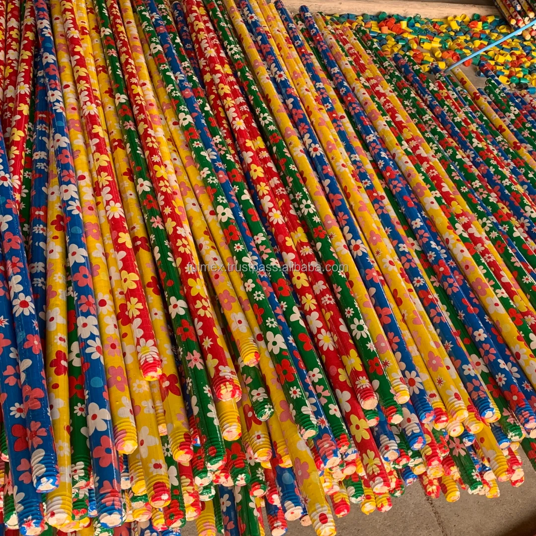 VietNam PVC-Coated Wooden Broom Stick Set Eucalyptus Handle with 1 Turn Head Cover PP Broom Head Mop Stick Dustpan Home Cleaning