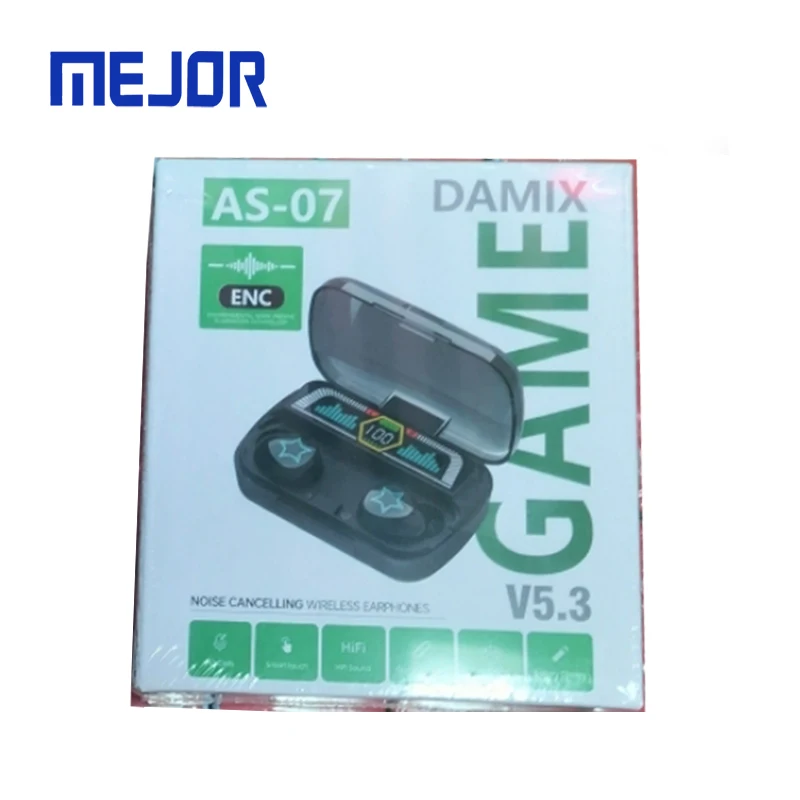 Damix digital display headphone AS-07 Powerbank Gaming earphone TWS Earbud M20 wireless game headset