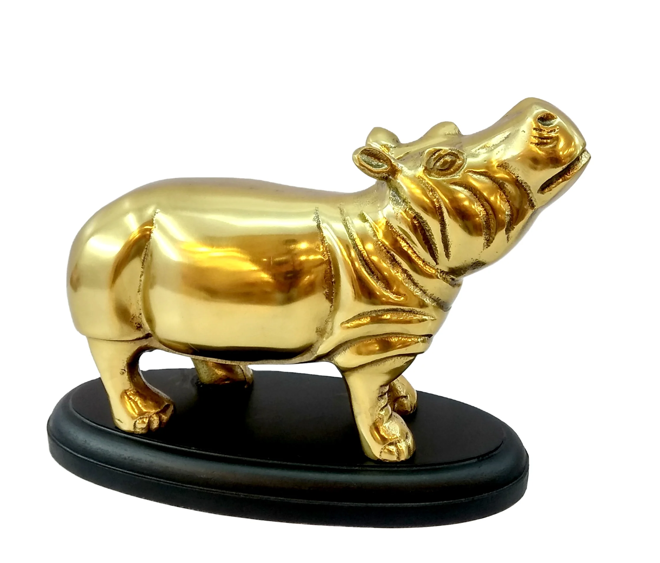 Hippo Statue in Metal Animal Statues in home decor luxury figurines sculpture in Indian Handicraft Manufacturers designer arts