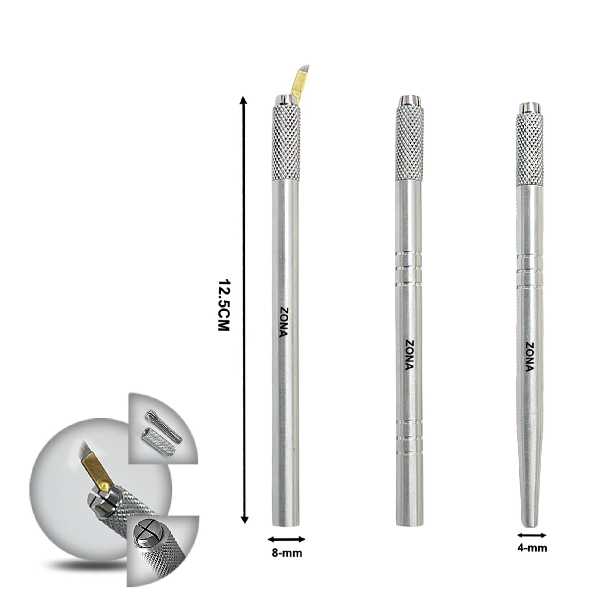 Custom Label Pen for Eyebrow Microblading Pen with different needles Permanent Makeup Pen Eyebrow Needle Blade Tools