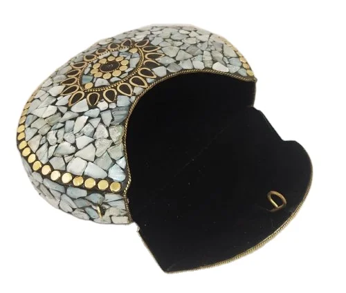 
ETHNIC VINTAGE INDIAN MOSAIC METAL CLUTCH PURSE AT LOW PRICE BY ART ASSEMBLY 
