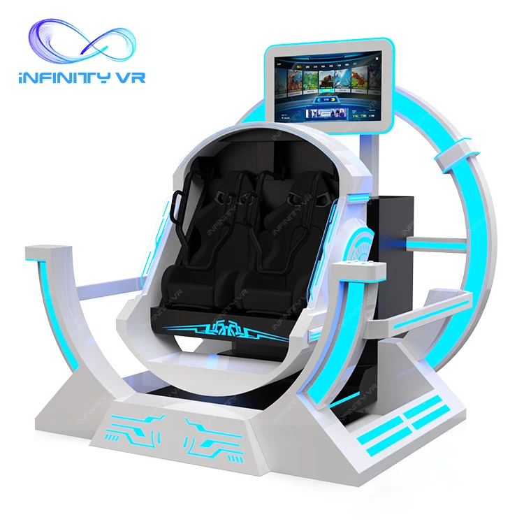 Indoor and Outdoor Carnival VR Business 2 Seats 360 Degree Virtual Reality Spinning Simulations Rides VR Roller Coaster
