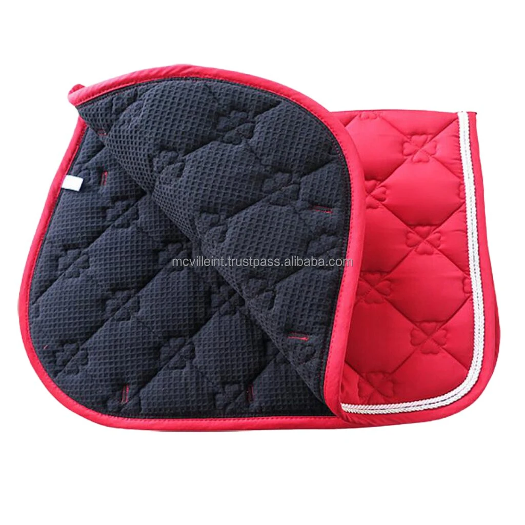 Square Quilted Cotton Comfort English Saddle Pad Horse Riding Pad Shock Absorb PU Saddle Safe Horse Soft Equestrian Seat Pad