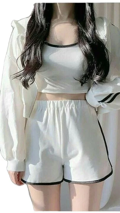 2022 Fashion Women Oversized Sets Pullover Sweatshirts Cotton Long Sleeve Solid Color Joggers Custom 2 Piece Short Set