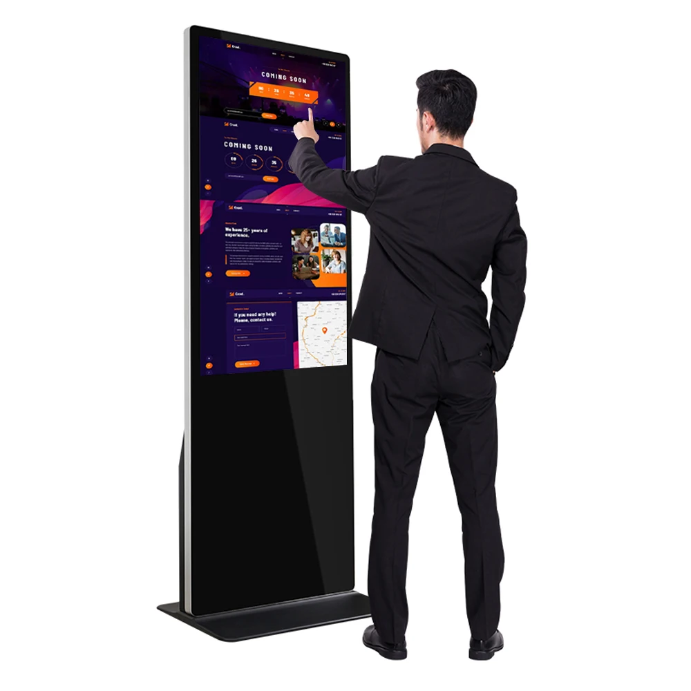 Floor standing kiosk advertising display digital signage price singapore player indoor LCD digital signage