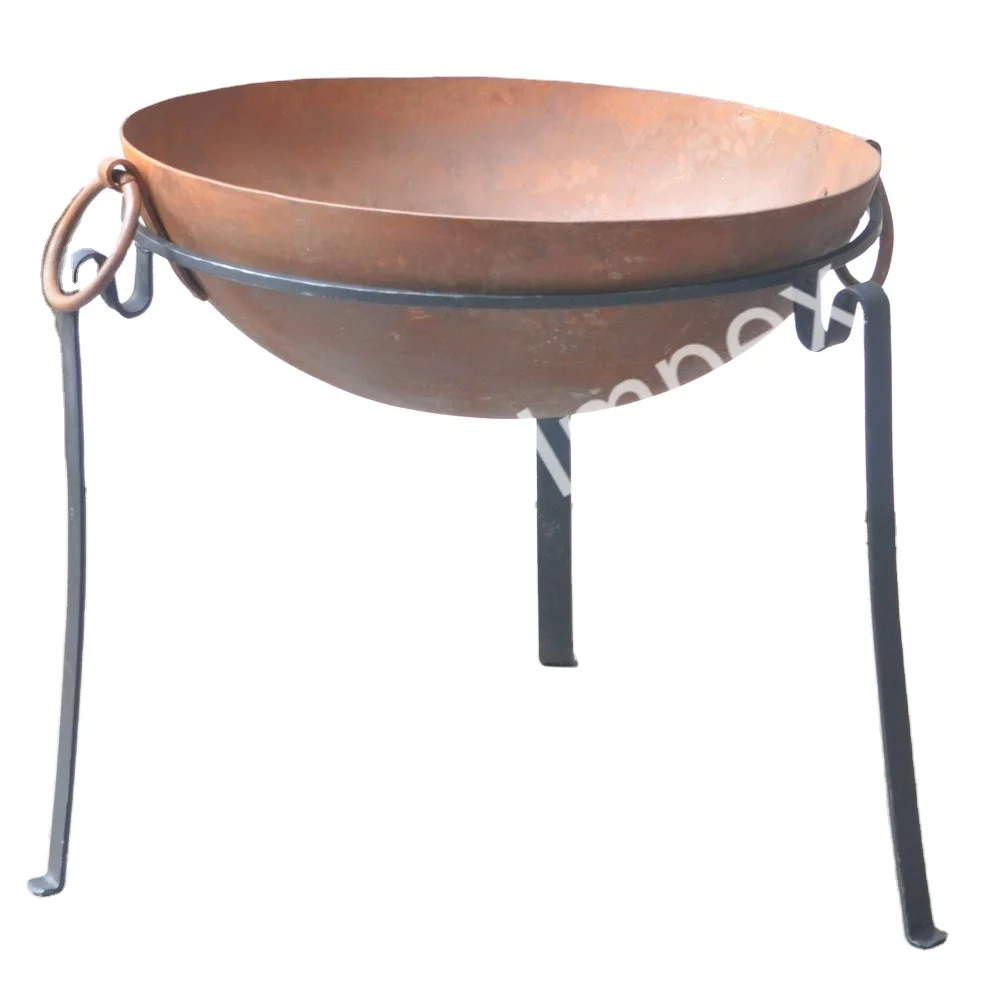 Selling at Low Price Outdoor Cooking Kadai With Stand Factory Good Quality Metal Garden Fire Pit Base Three Legs