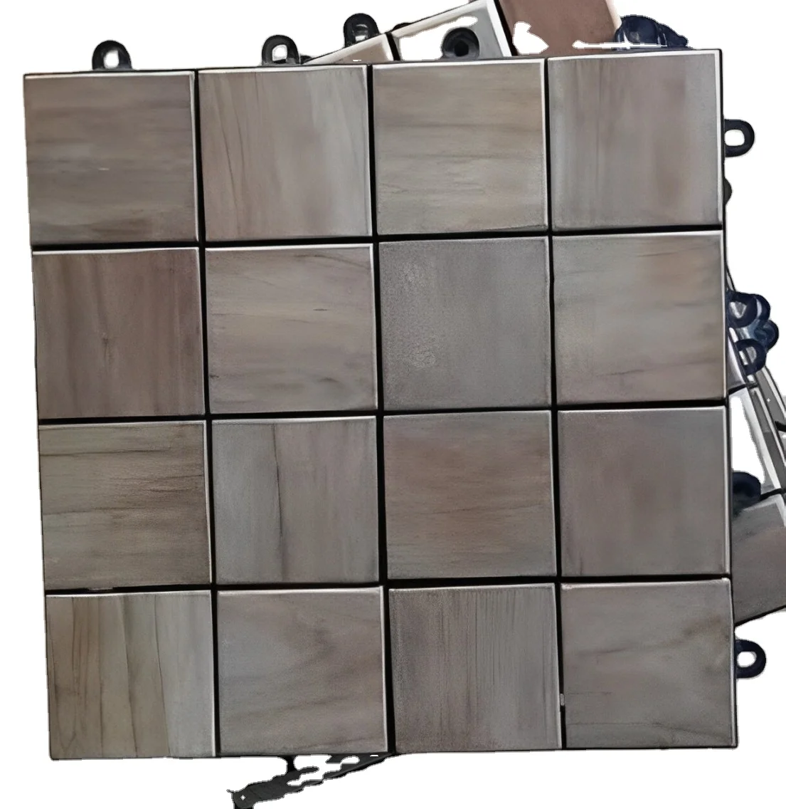 Premium Box Pattern PVC & Solid Teak Wood Decking Tiles 30x30cm Unfinished & Finished Options