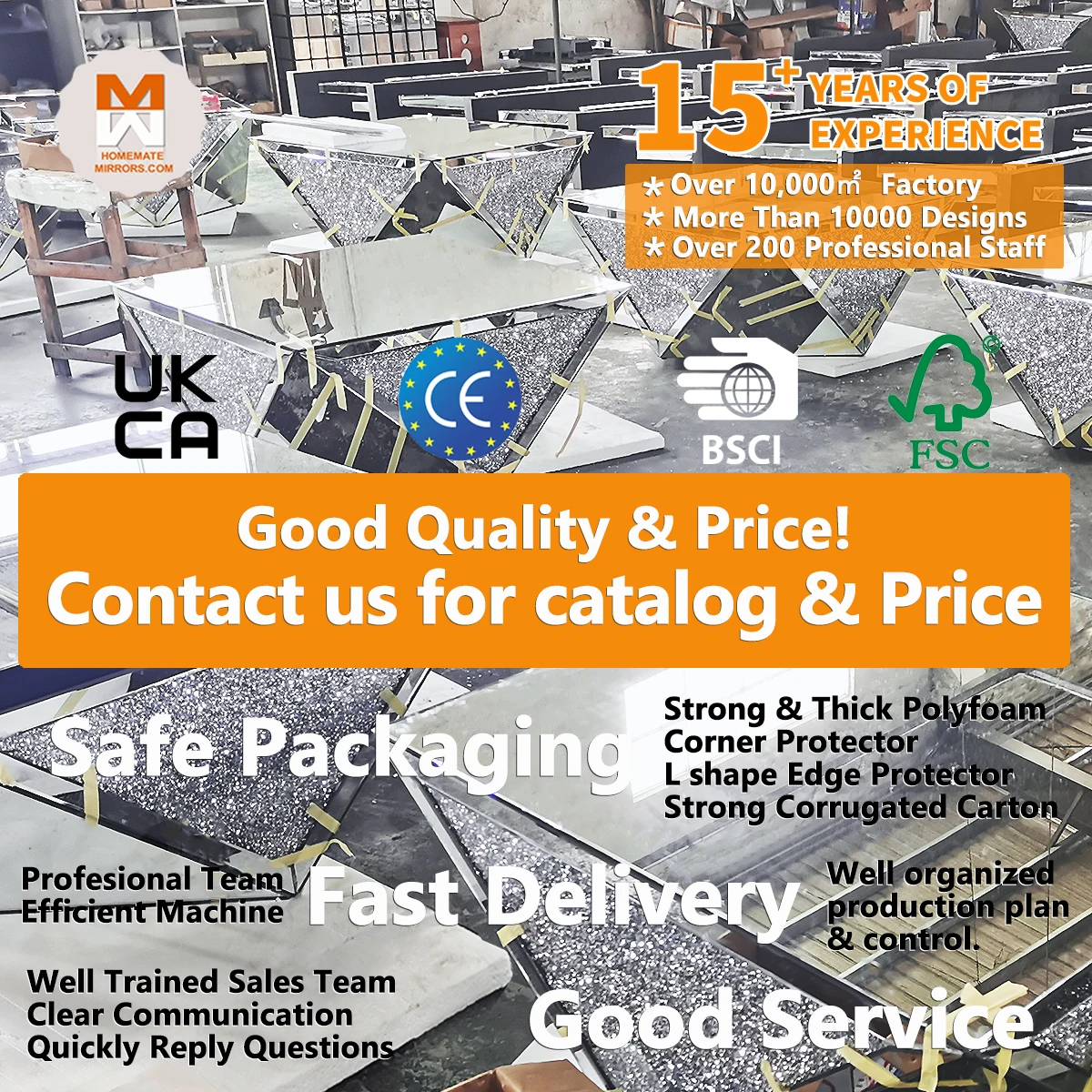 Sparkling Elegant Mirrored Console Table Crushed Diamond