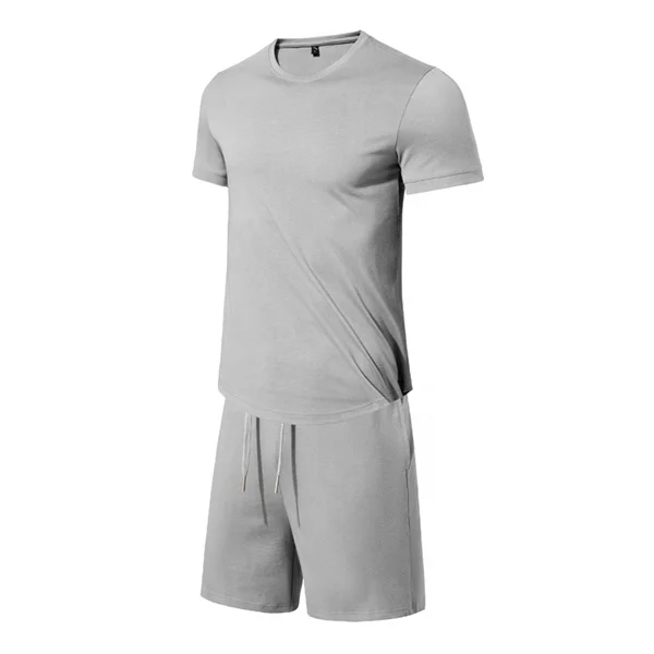 factory direct wholesale 2 piece set tracksuit men custom tshirt and shorts set Loose T-shirt + Shorts Set