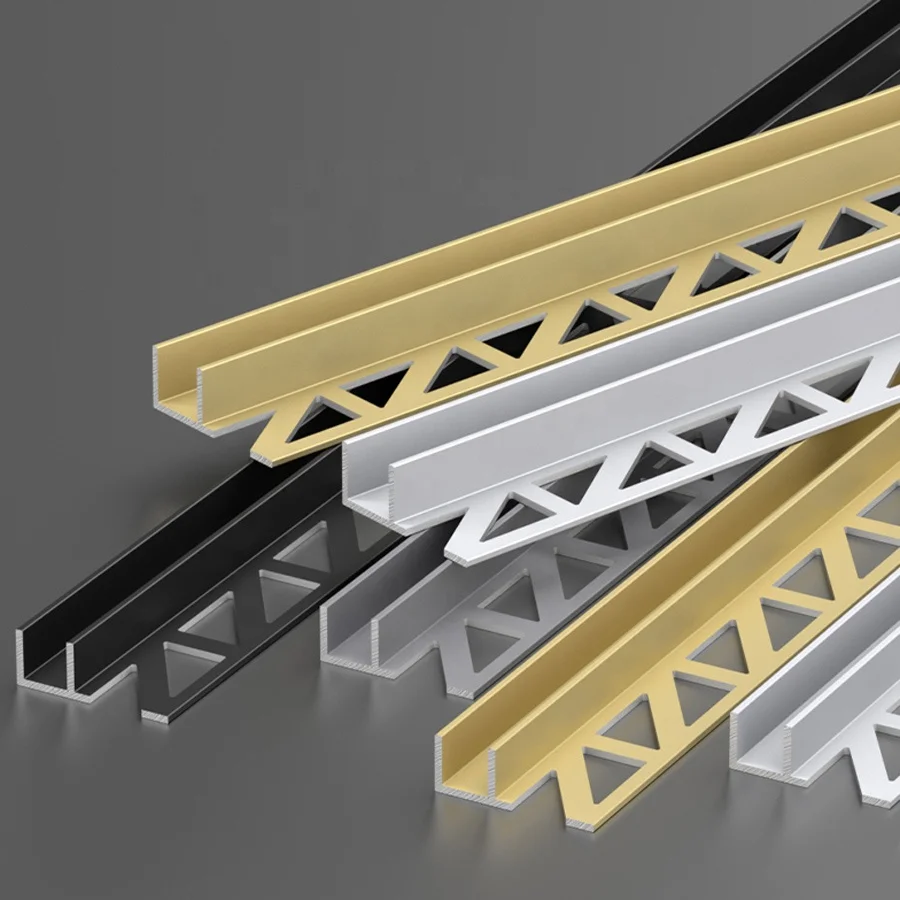 silver color shower room 12mm glass holder channel aluminum F shape tile trim profile for hotel