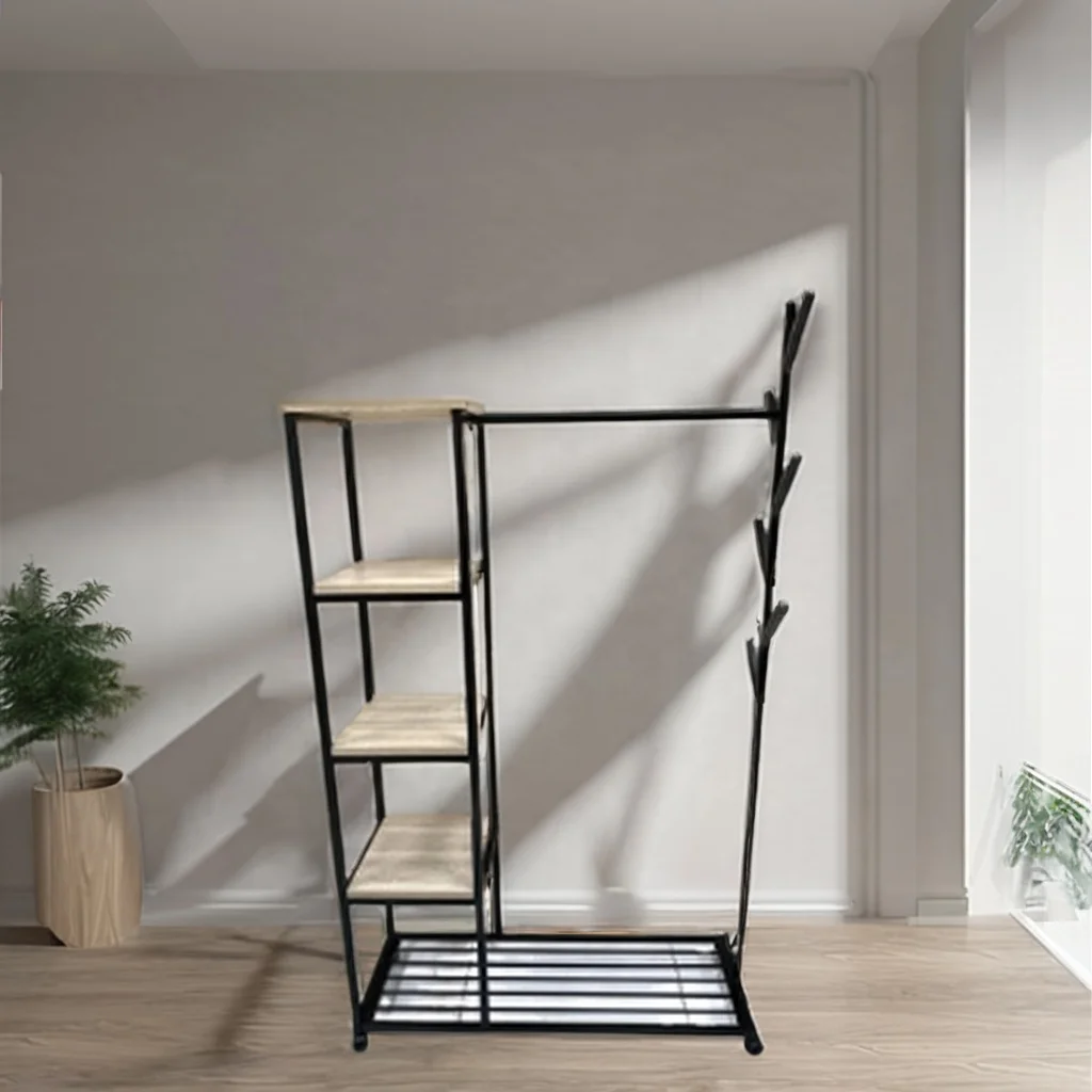 Современная 5-ярусная деревянная вешалка для одежды с 4 роликами железная спальни гостиной ванной отеля больницы тренажерного