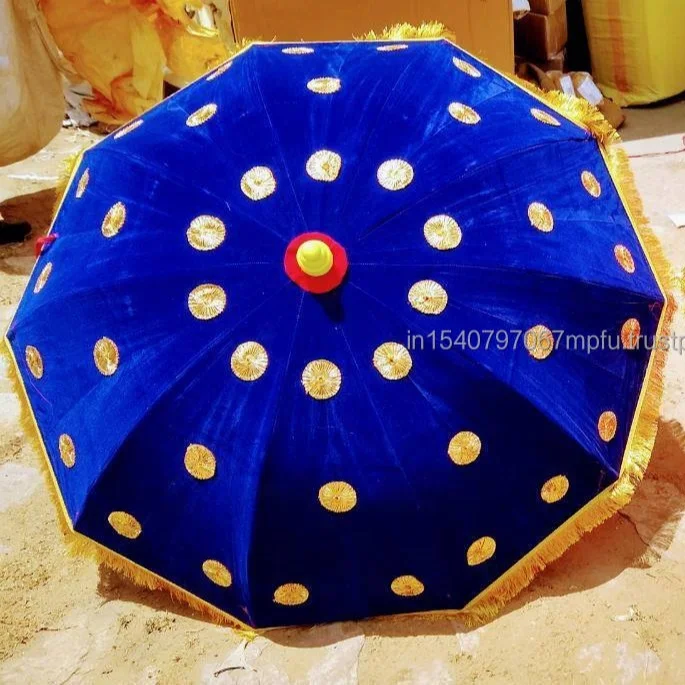 Dark Blue  Satan & Cotton Gota Pati Work Parasol Wedding Decoration Umbrella Hanging Umbrella Handmade Umbrella Mehndi Decor