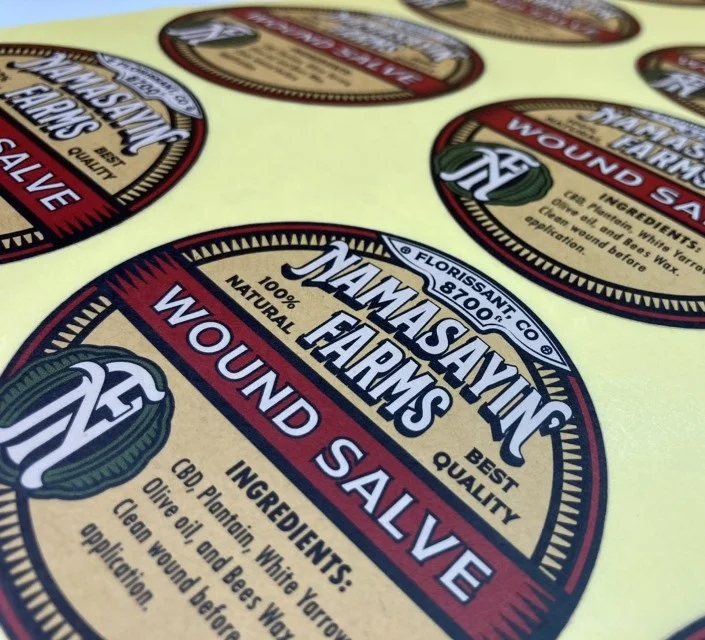 3 inch Eco Friendly Kraft paper label sticker custom logo digital printing bio-degradable recyclable high quality adhesive label