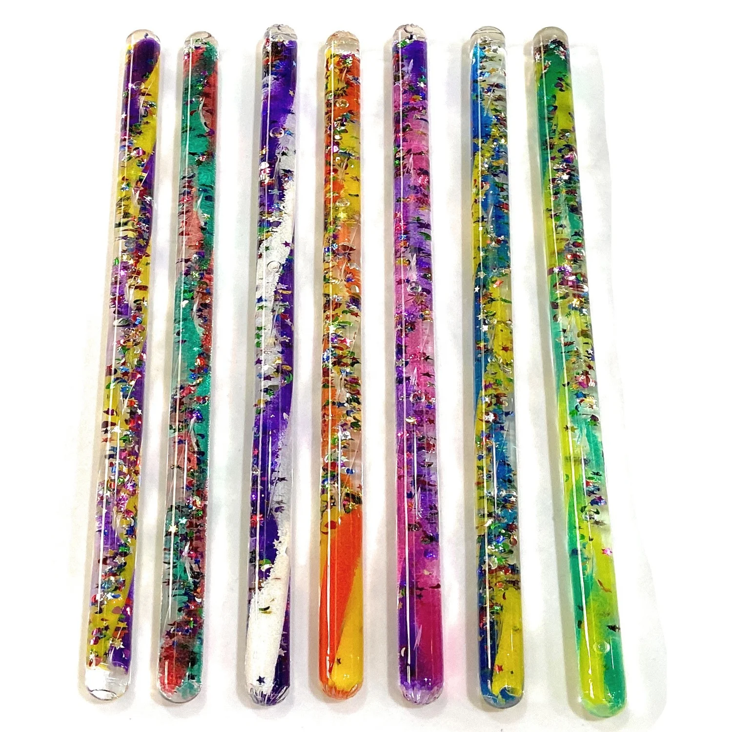 Magic Glitter Wand toy Motion Sensory  Stick Educational glitter wand