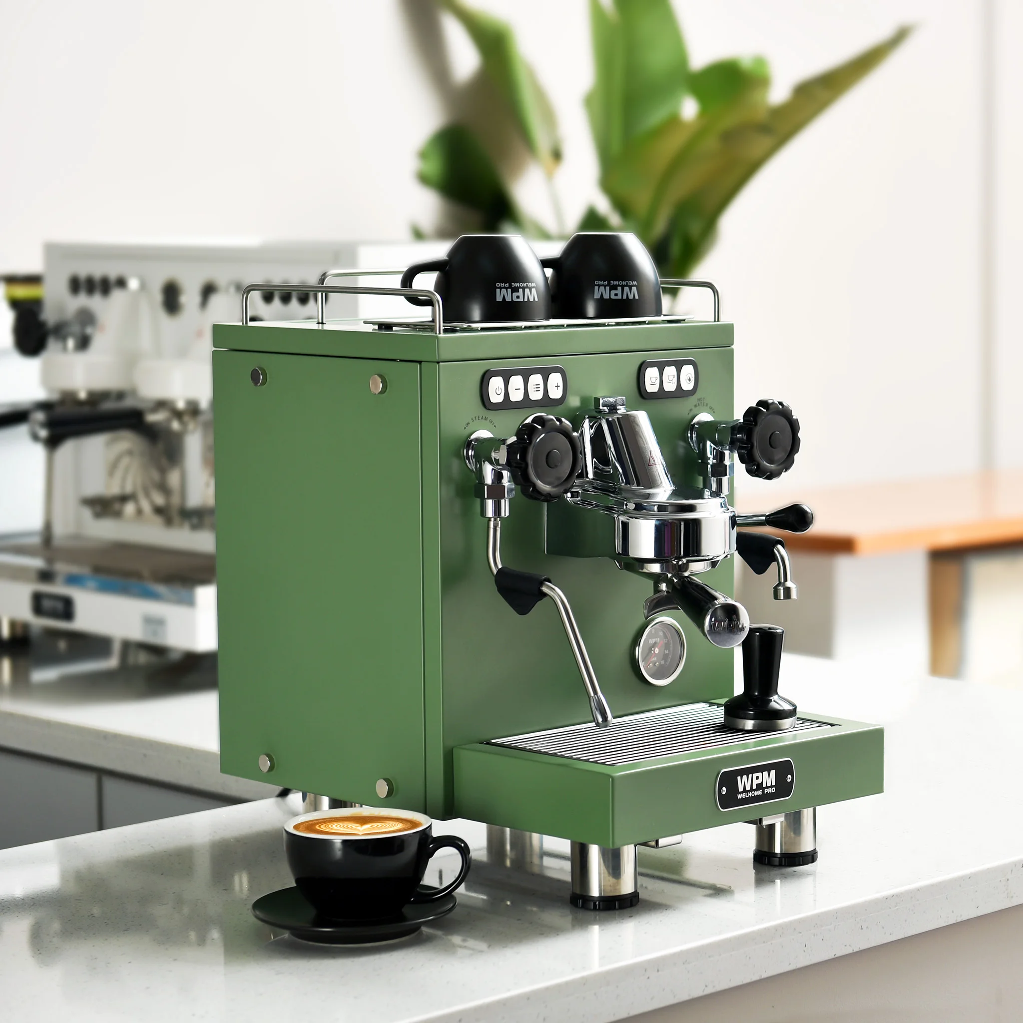 WPM KD-330X Black Professional Espresso Machine with Boiler Semi Automatic House Coffee Maker