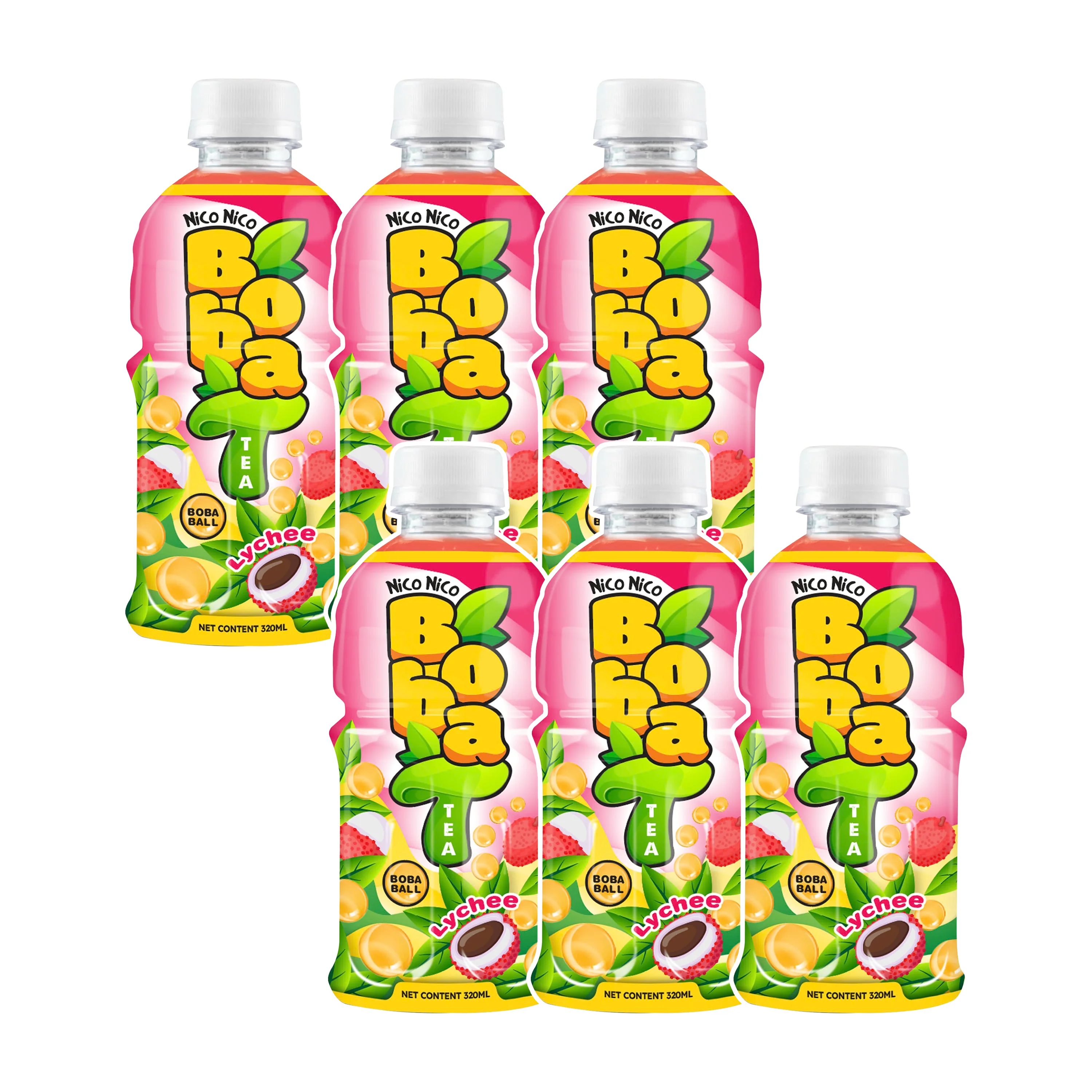 Nico Lychee Boba Чайные Напитки с перламутром 320 мл бутылка для домашних животных вьетнамский халяльный безалкогольный напиток от производителя