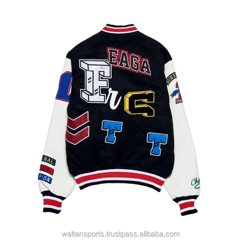 OEM custom varsity jacket for men New winter chenille embroidery baseball letterman jackets leather sleeves streetwear