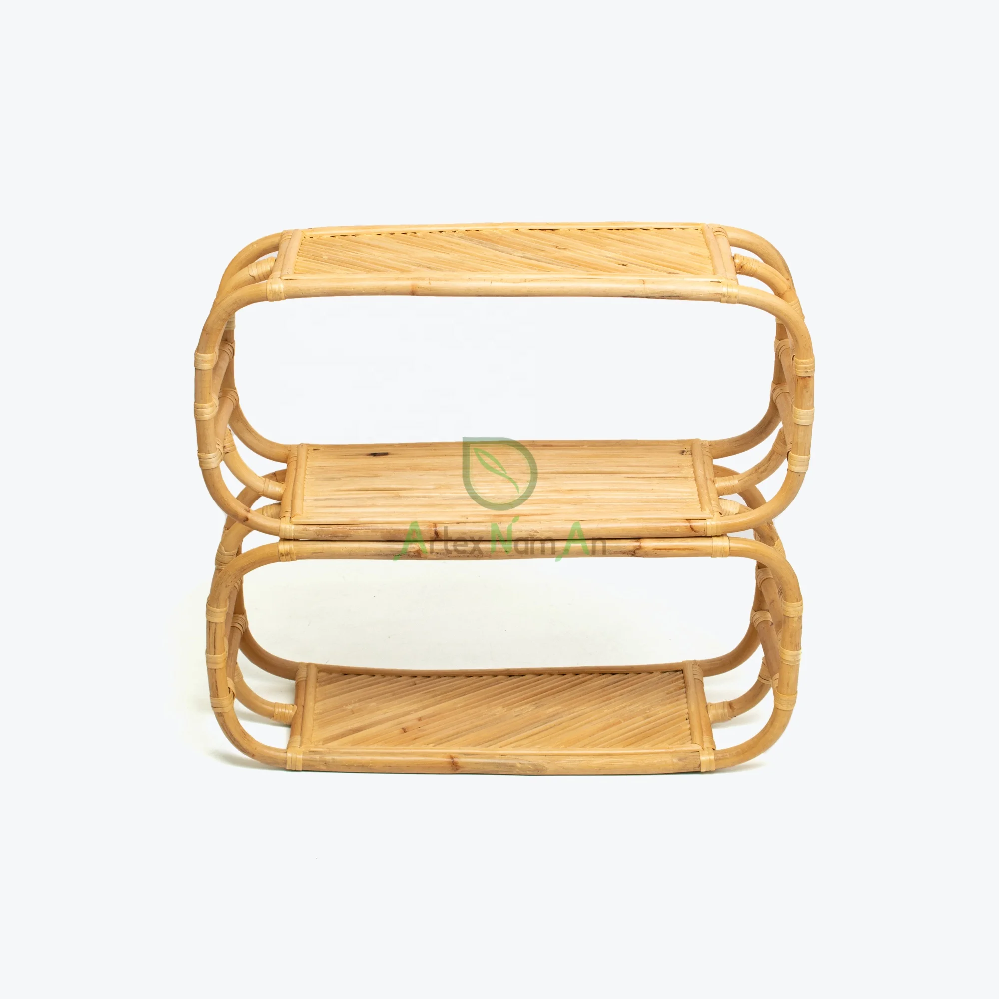 Handmade 2 tier rattan wicker wall shelf storage rack/vintage wall storage shelves bedroom/rattan furniture for room decor