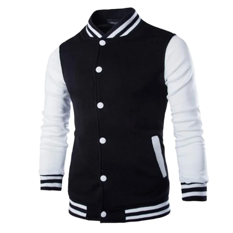 Uniform Fashion Design Black Mens Slim Fit College Varsity Jacket Men Brand Stylish Veste