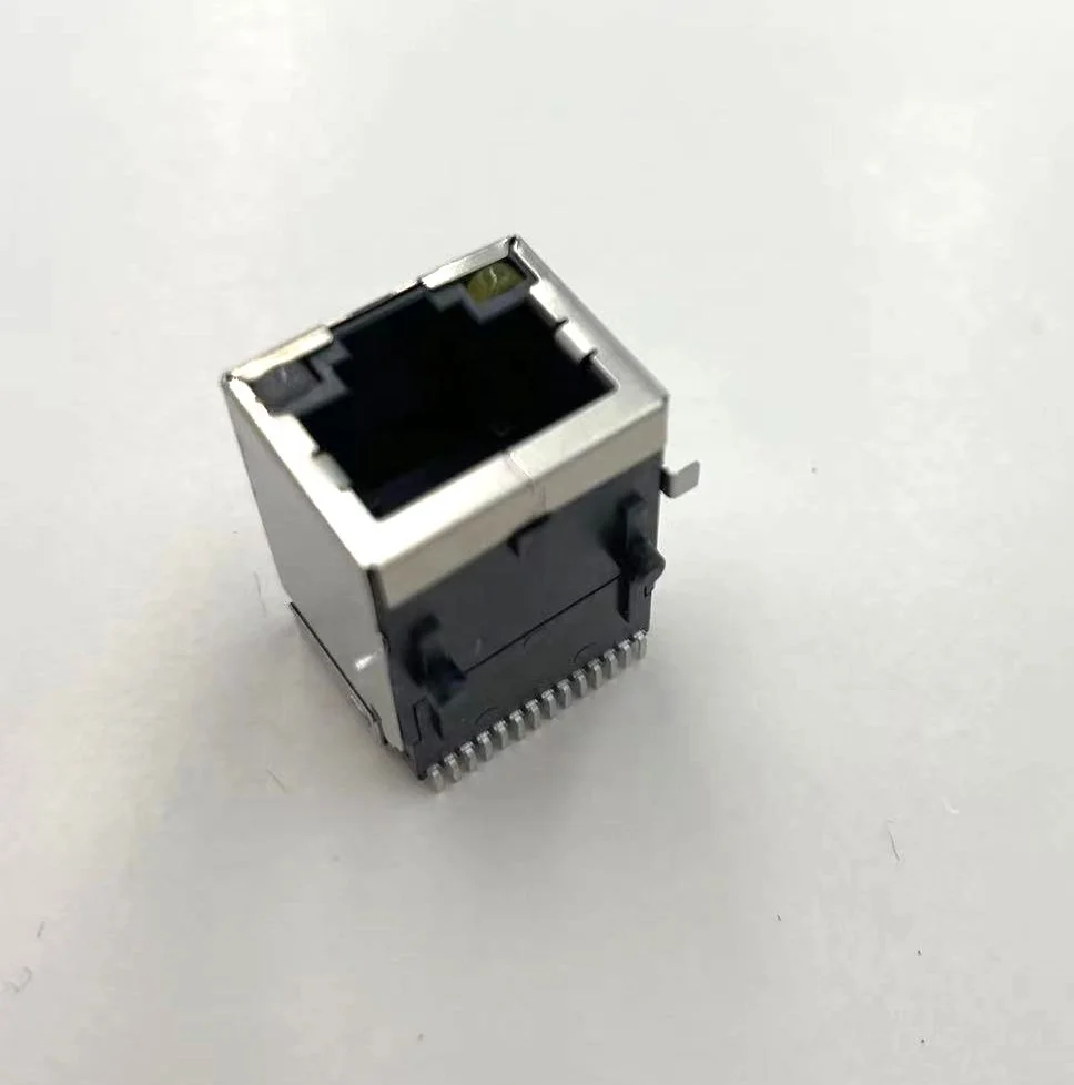 Single Port RJ45 with 1G Transformer LED Female Ethernet Socket Connector SMT G/F shielded 8P8C Network