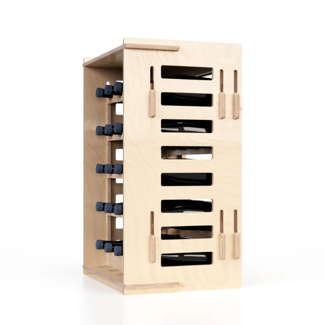 Top Quality Free Standing Wooden Display Wine Rack 20 Wine Bottles Display Stand for Winery and Retail Shop