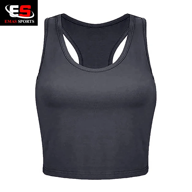 Изготовленный на заказ хлопок/спандекс уличная без рукавов Croptop облегающий костюм топ женская блуза из джерсовой ткани Детский комбинезон с глубоким вырезом и спортивный