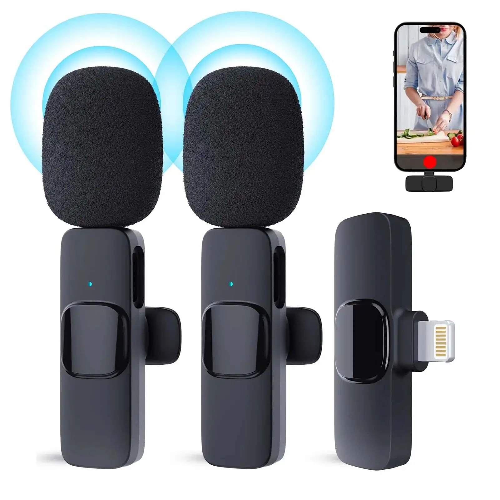Беспроводной микрофон Lavalier для Type C iPhone iOS Android Plug and Play Clip внешний мини-микрофон Lightning микрофона видео