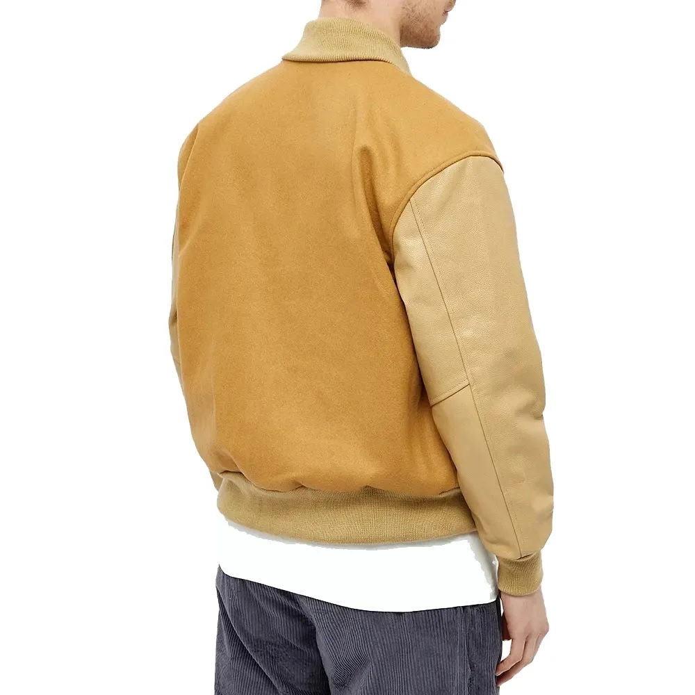 Good Quality Plus Size Wholesale Lettermen Jackets Wool Body Leather Sleeves Breathable Winter Varsity Jacket