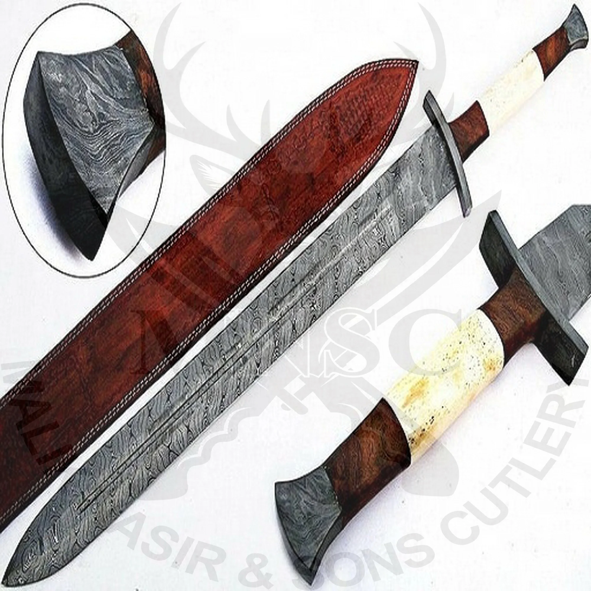 Custom Handmade Hand Forged Damascus steel Viking sword Camping Sword Survival Sword