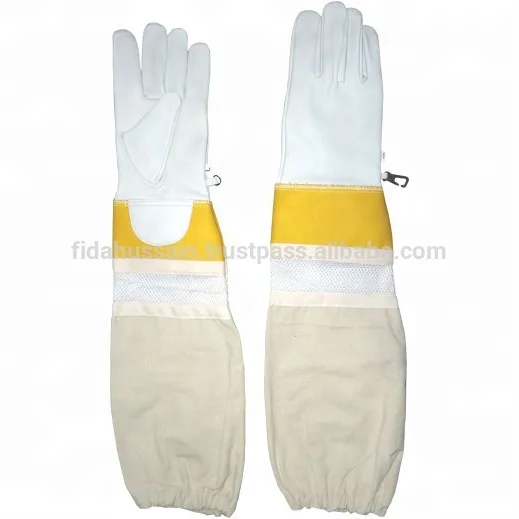 2024 Hot Selling Beekeeping Safety Work Gloves Top Level Premium Goatskin Leather Beekeepers Gloves Leather gloves from Pakistan