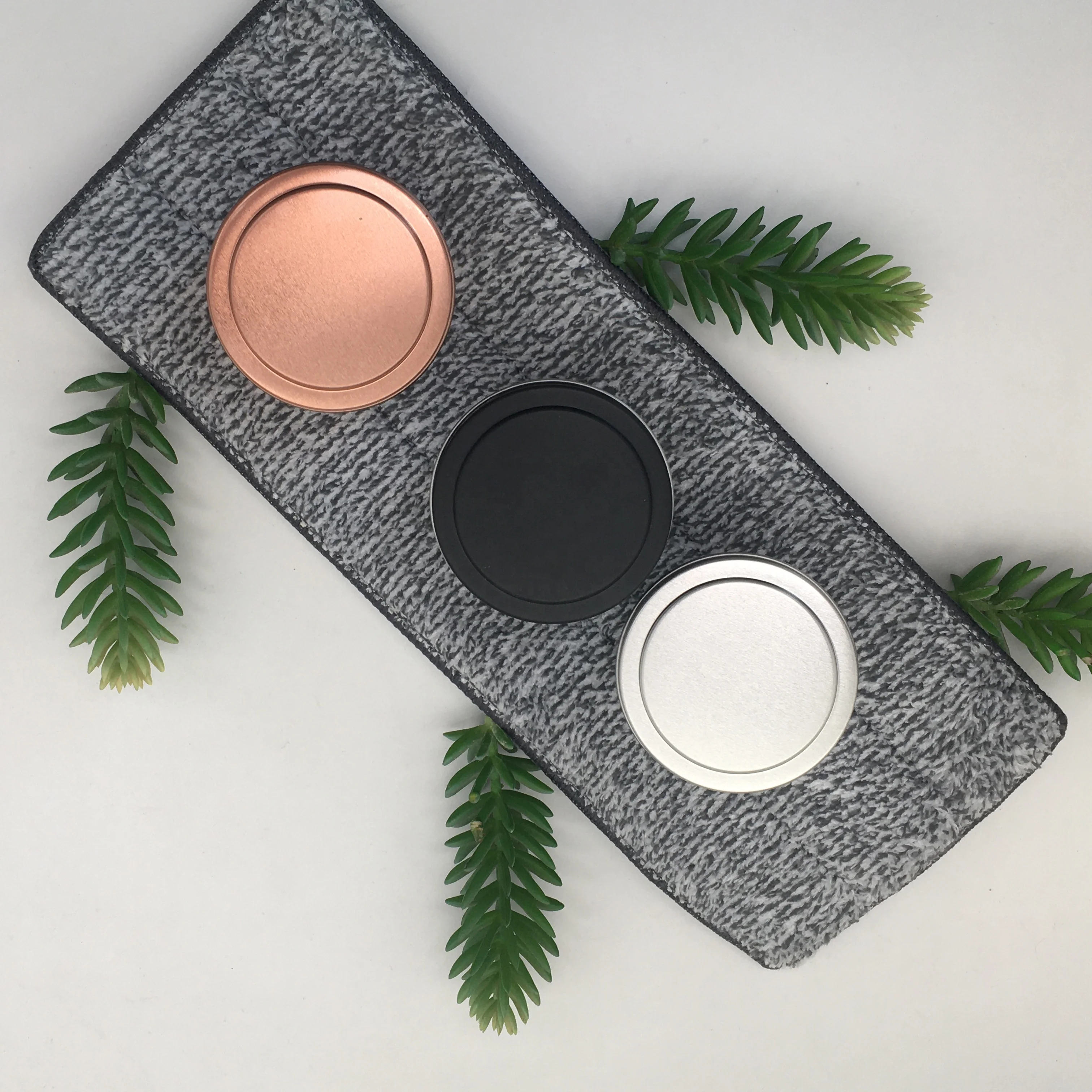 Flat metal wholesale round aluminium 4 oz all matte black candle tins jar with box